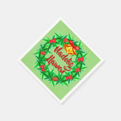 Nadolig Llawen Welsh Frohe Weihnachtscocktail Serviette (Ecke)