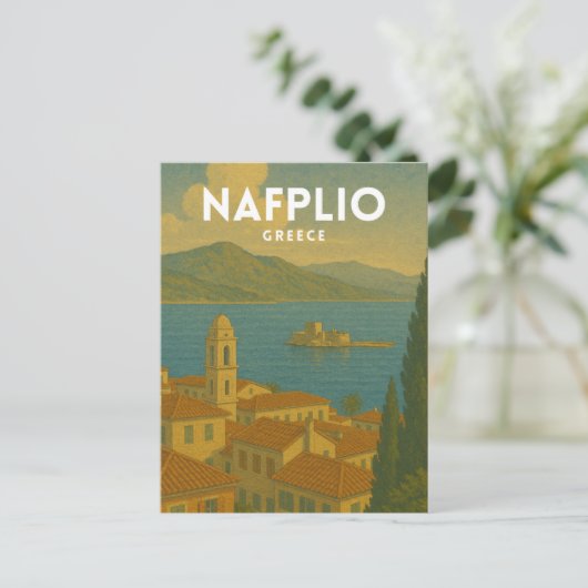 Nafplio Griechenland Vintag Journey Postkarte (Stehend Vorderseite)
