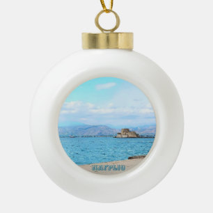 Nafplio-Souvenir-Weihnachtsdekoration Keramik Kugel-Ornament