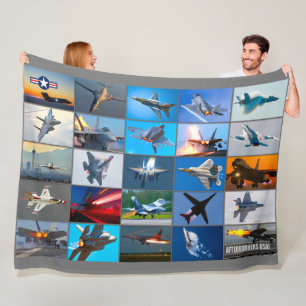 NAFTERBURNERS USA! MONTAGE FLEECEDECKE