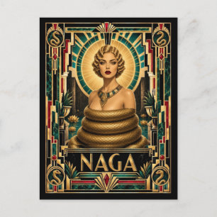 Naga, Art Deco Mythisch Postkarte