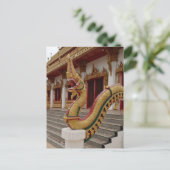 Naga bei 9 Geschoß Stupa, Khon Kaen Postkarte (Stehend Vorderseite)
