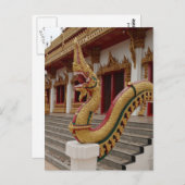 Naga bei 9 Geschoß Stupa, Khon Kaen Postkarte (Vorne/Hinten)