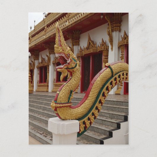 Naga bei 9 Geschoß Stupa, Khon Kaen Postkarte (Vorderseite)