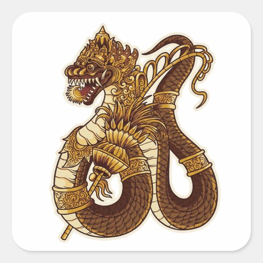 Naga Besukih Quadratischer Aufkleber (Vorderseite)