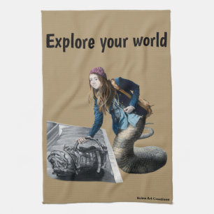 Naga Explare World Travel Fantasy Kitchen Handtuch