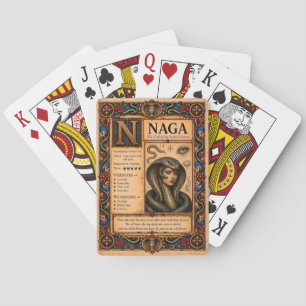 Naga, mittelalterliche Bestiarien-Kunst Spielkarten