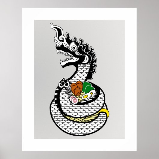 Naga Ramen Thai Japan Fusion Fantasy Wall Art Poster (Vorne)