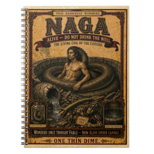 Naga, Vintage-Zirkus-Monster Notizblock