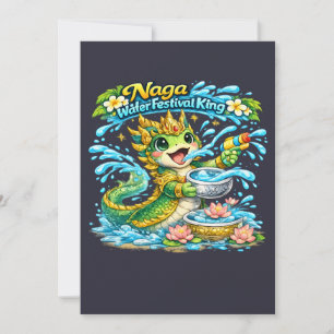 Naga-Wasserfestival-König Pi Mai Lao-Shirt Dankeskarte