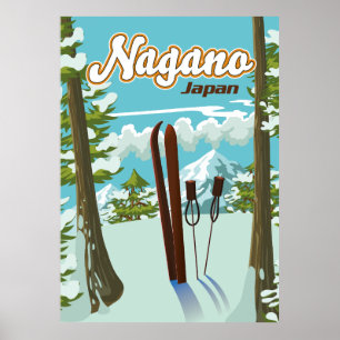 Nagano Japan Ski-Plakat Poster