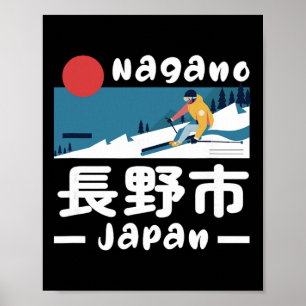 Nagano Japan Skigebiet Skifahren Japanische Alpen Poster
