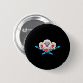 Nagano-Skifahrer Button (Vorne & Hinten)