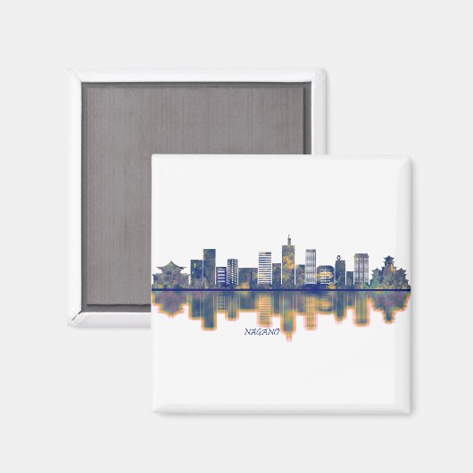 Nagano Skyline Magnet (Vorderseite/Rückseite)