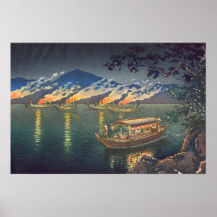 Nagaragawa Kormorant Fischen Tsuchiya Koitsu Poster