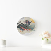 Nagasaki Dragon Round Wall Clock Runde Wanduhr (Zuhause)