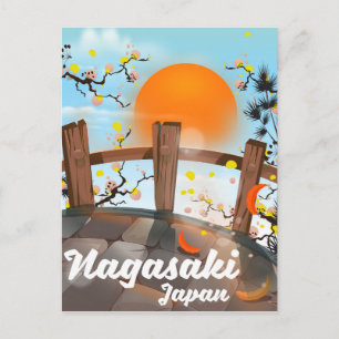 Nagasaki japanisches Blütenposter. Postkarte