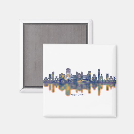 Nagasaki Skyline Magnet (Vorderseite/Rückseite)