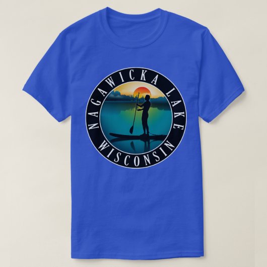 Nagawicka Lake Wisconsin Paddleboarding T-Shirt (Design vorne)