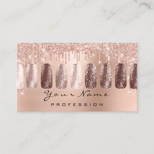 Nägel Art Glitzer Skinny Rose Manicure Makeup Visitenkarte (Vorderseite)