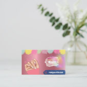 Nägel auf rosa Untergrund Visitenkarte (Stehend Vorderseite)