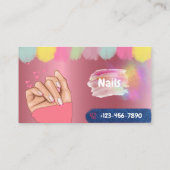Nägel auf rosa Untergrund Visitenkarte (Rückseite)