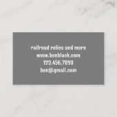 Nägel des Datums für das Festmachen von Schienenfa Visitenkarte (Rückseite)