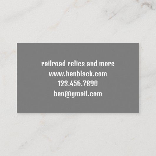 Nägel des Datums für das Festmachen von Schienenfa Visitenkarte (Rückseite)