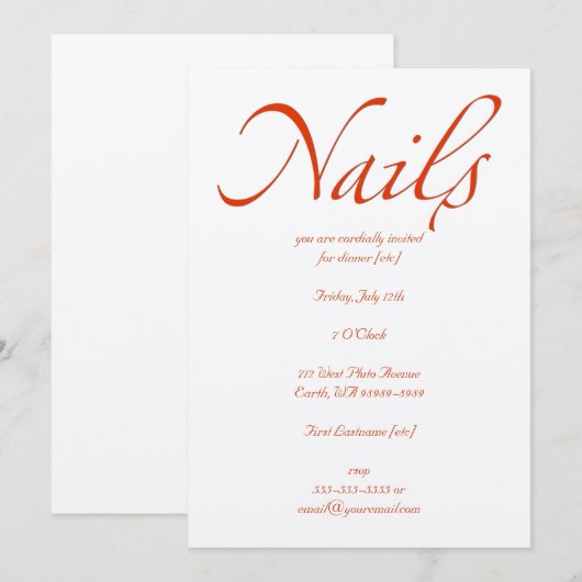 Nägel Einladung (Vorne/Hinten)