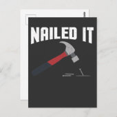 Nagel Es lustige Hammer und Nagel - Holzarbeiter G Postkarte (Vorne/Hinten)