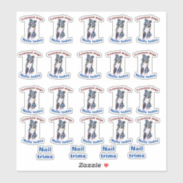 Nägel getrimmter Hundaufkleber Aufkleber