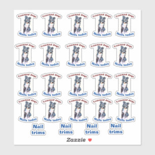 Nägel getrimmter Hundaufkleber Aufkleber