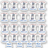 Nägel getrimmter Hundaufkleber Aufkleber (Vorderseite)