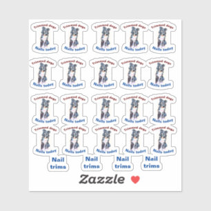 Nägel getrimmter Hundaufkleber Aufkleber