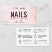 Nägel-Instruktion Aftercare-Karte Visitenkarte (Vorne/Hinten)