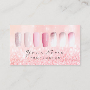 Nagel-Kunst-Glitzer-metallischer bezaubernder rosa Visitenkarte