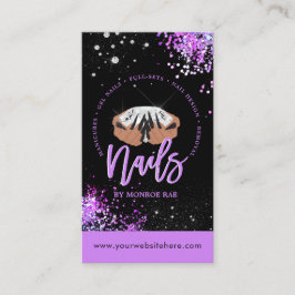 Nagel-Künstler Diamant-Logo Glitzer Nagelshop & Sa Visitenkarte