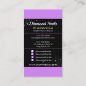 Nagel-Künstler Diamant-Logo Glitzer Nagelshop & Sa Visitenkarte (Rückseite)