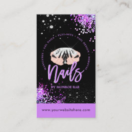 Nagel-Künstler Diamant-Logo Glitzer Nagelshop & Sa Visitenkarte