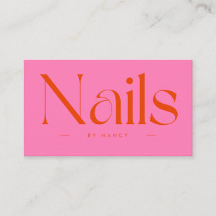 Nagel-Künstler Hot Pink Rot Typografie Visitenkarte