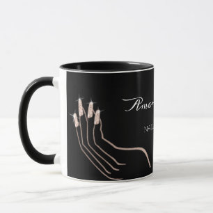 Nagel-Künstler-Manikürepedicure-Schwarz-weißer Tasse
