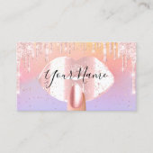 Nägel machen Lila rosa Tropfen Kiss Lips leuchten Visitenkarte (Vorderseite)