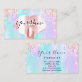 Nägel Makeup Holograph Tropfen Kiss Lips leuchten Visitenkarte (Vorne/Hinten)