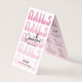 Nägel Manicure Aftercare Retro Pink Logo Nail Well Visitenkarten (Vorderseite)