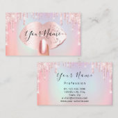 Nägel Manicure Makeup Artist Rose Tropfen Rodelbah Visitenkarte (Vorne/Hinten)