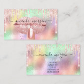 Nägel Manicure Makeup Holograph Lips Glitzer Rose Visitenkarte (Vorne/Hinten)