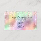 Nägel Manicure Makeup Holograph Lips Glitzer Rose Visitenkarte (Rückseite)