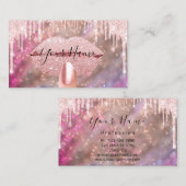 Nägel Manicure Makeup Rosa Tropfen Kiss Lips Visitenkarte (Vorne/Hinten)