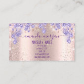 Nägel Maniküre Makeup Rosa Tropfen Glitzer Lippen Visitenkarte (Rückseite)