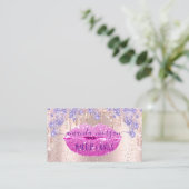 Nägel Maniküre Makeup Rosa Tropfen Glitzer Lippen Visitenkarte (Stehend Vorderseite)